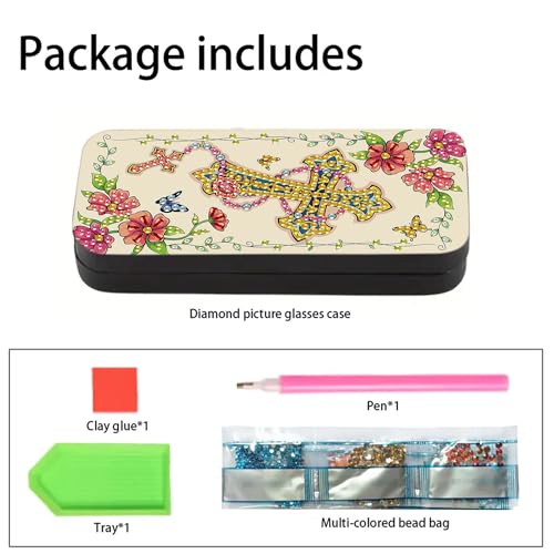 1pcs 5d Diamond Art Kits for Adults Small Diamond Painting Kit Gem Art Paint by Diamonds Dots Eyeglasses Case DIY for Beginner Women (#3) - color: #3