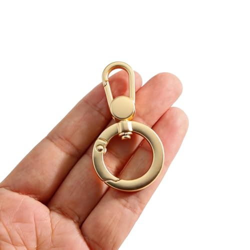 2pcsDouble Opening Snap Hooks,Push Gate Snap Hook Metal Swivel Lobster Claw Clasp Purse,Backpack,Bag Strap,Keyring,Phone case (Matte Gold) - color: Matte gold