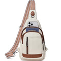 cakang Womens Sling Bag Crossbody Bags for Women Vegan Leather Sling Backpack Daypack Fanny Pack Crossbody Purse Travel - color: 2-white Brown