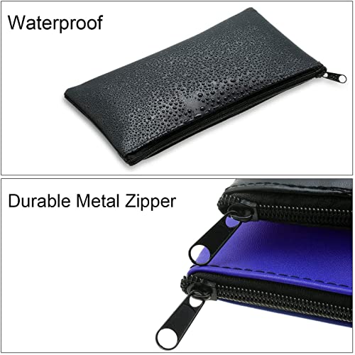 ZHONGZHOU Zipper Bank Bags ,4 Pack Money Pouch Bank Deposit Bag PU Leather Cash and Coin Pouch bank envelopes with zipper (KC-Color) - color: KC-Color