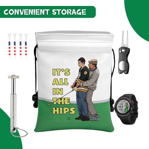 Artpreti Funny Golf Valuables Pouch,Golf Pouch Bag with Drawstrings Golf Tee Bag for Men Women - It's All In the Hips - style: Golf Pouch Bag -It's All in the Hips