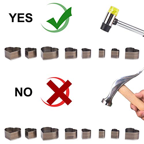 PH PandaHall 8 pcs High Carbon Steel One Hole Hollow Punch Cutter Set, 8 Sizes Heart Leather Die Cutter Tool Cutting Punching Die for Handmade DIY Leather Craft - color: Heart, size: 8 Sizes (20-55mm)