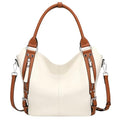 Genuine Leather Pueses for Women Large Hobo Bags Muti Pockets | Crossbody Tote Bags with Top Handles, Key Leash, Adjustable Straps for Shoulder/Handbags/Tote, Daily - color: 05-beige/Brown