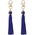 Penta Angel 2Pcs 5.9'' Large PU Leather Tassel with Lobster Swivel Keychain Pendant for Handbag Backpack Jewelry Making (Blue) - color: Blue
