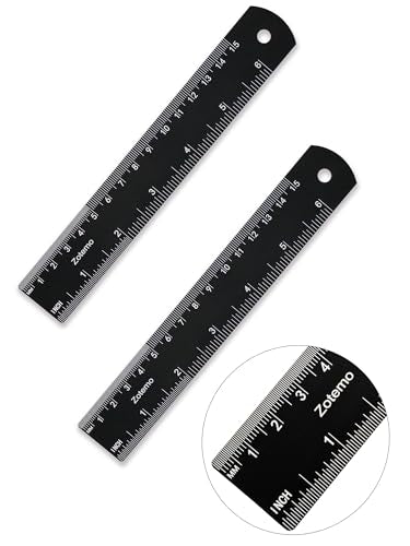 6 Inch Metal Ruler Set - Dual Scale Metric & Imperial,150 mm Straight Edge Rule, Laser Engraved, Edge-to-Edge Measuring for School, Geometry, Crafting & Gifts (2-Pack) - size: 6 Inch, 2 Pack