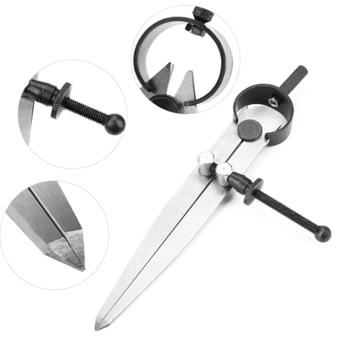 Anu Limen 100mm Adjustable Rotating Leather Compass Wing Divider, Leathercraft Edge Creaser Drawing Tool for DIY Woodworking Craft