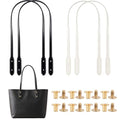 Winsyison 4pcs Leather Purse Band with Rivets, 28.15in, Black & Grey | Adjustable, Wraps Mount Handbag Handles, Long Bag Belt, for Purse, Handbag, Shopping Tote Bags - color: Black & Grey-4pcs
