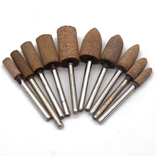100pcs 1/8 Inch Shank (3mm) Cowhide Grinding Mandrel Mounted Grinding Polishing Accessories Attachment Comepatible with Rotary Tools