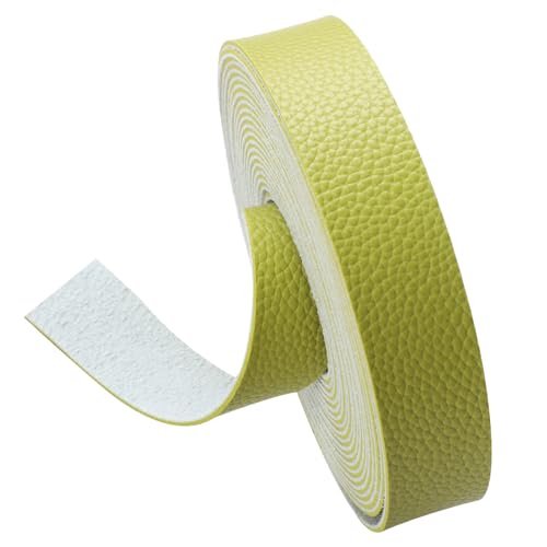 picheng Faux Leather Strap 1 Inches Wide Lychee Texture Leather Straps for Crafts, 200 Inches Long Faux Leather Strips - color: Light Green