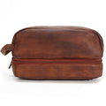 Premium Handmade Leather Toiletry Bags for Men and Women, Genuine Leather Dopp Kit and Shaving Bag for Men, Travel Cosmetic Bag for Womens and Mens, Retro - Dark Brown - color: Retro - Brown (Large)