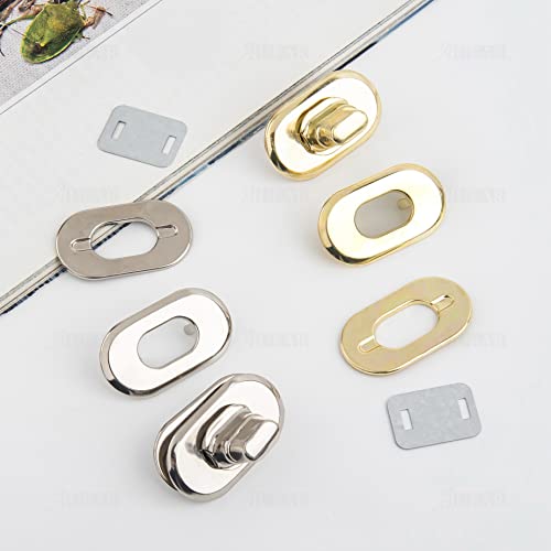 AUEAR, 12 Pack Silver & Gold Turn Lock Clasp Hardware Purse Closure Latches Metal Handbag Twist Fasteners for DIY Bag Craft Project - color: Silver & Gold