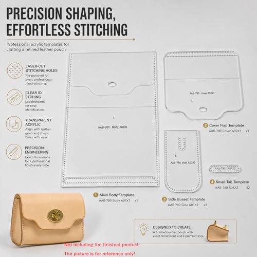 RIVEENY Leather Patterns for Leatherwork, Leather Craft Acrylic Patterns, Acrylic Leather Patterns Templates for Envelope Purse Women's Evening Handbags