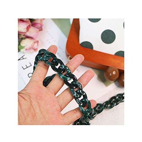 Aumey Clear White Black Brown Acrylic Chain Clutch Purse Strap Handles Bag Handbag Purse Replacement Chains 40 Inches - color: green