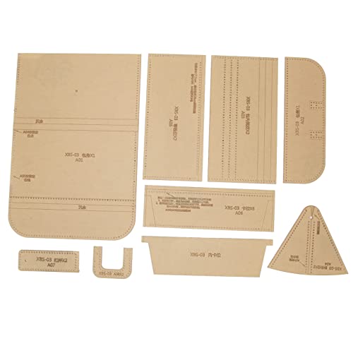 9Pcs Clear Acrylic Wallet Pattern Stencil Template Set, Precise DIY Leather Craft Tool with Protective Paper, Easy to Use and Store, for Handmade Bag Making