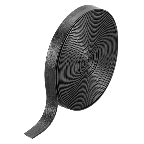 uxcell 5 Yard 10mm PU Faux Leather Strips, Fold Over Leather Strap Roll Double Sided Faux Supplies for DIY Craft Projects, Black - color: Black, size: 10mm