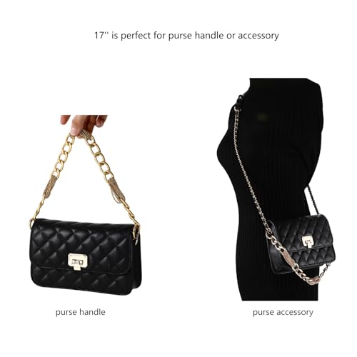 Yichain Classy Metal Tassels Bag Chains Purse Handles Shoulder Strap Replacement Charms Accessories (Black Small 17'') - color: Black Small 17''