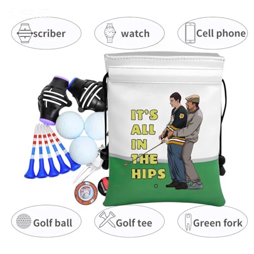 Artpreti Funny Golf Valuables Pouch,Golf Pouch Bag with Drawstrings Golf Tee Bag for Men Women - It's All In the Hips - style: Golf Pouch Bag -It's All in the Hips