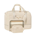 Stuery Weekender Bags for Women with Toiletry Bags: Large Overnight Bags Travel Duffel Bag Carry On Shoulder Weekend Tote with Shoe Compartment and Wet Pocket for Girls Airplane Traveling,Beige White - color: C-3PCS Beige White