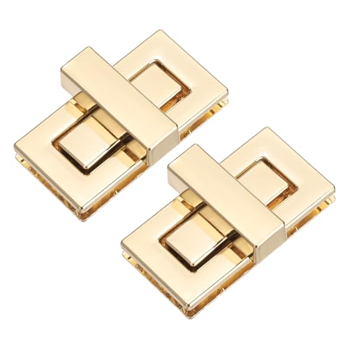 M METERXITY 2Pcs Purse Twist Lock (1.73 x 0.87 Inches, Light Gold)- Rectangular Purse Closure Twist Turn Lock Clasp Metal Clip Hardware Apply to DIY Handbag/Purse/Wallet/Leather Craft - color: Light Gold, size: 1.73 x 0.87"