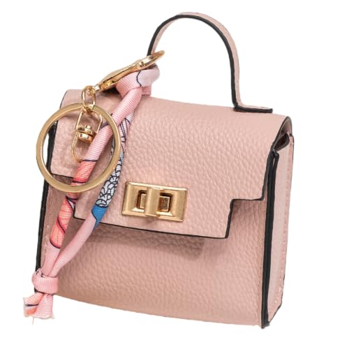 Coin Purse Mini Backpack KeyChain for Women Bag Charm for Earbuds - color: Pink