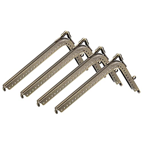 uxcell Metal Purse Frames - 5.7" 4Pcs Rectangle Kiss Lock Clasp Frame Embossed Clutch Frame for Coin Purse Sewing Bag Making DIY Craft, Bronze - color: Bronze, size: 5.7"