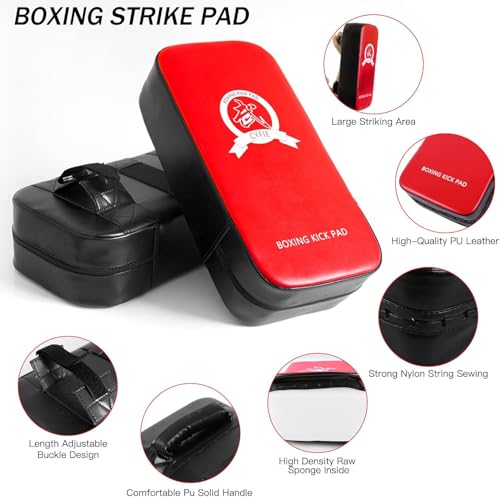 3-in-1 Boxing Training Set, Punching Mitts, Kick Pad and Target Paddle | Martial Arts Target Training Paddle for Taekwondo Karate MMA, Boxing Equipment Sparring for Kids, Teens & Women - style: 3 in 1 Boxing Training Equipment