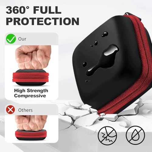 Square Earbud Case Portable EVA Carrying Case Storage Bag Cell Phone Accessories Organizer with Carabiner for Earphone, Earbud, Earpieces, SD Memory Card, Camera Chips, Tech Pouch, Red - color: B4-Square Red
