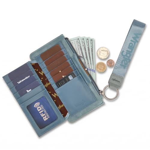 X Wrangler Western Wallet for Women Card Cases & Money Organizers Wristlet Wallet with Zipper Pocket - color: 1-Jean