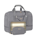 Stuery Weekender Bags for Women with Toiletry Bags: Large Overnight Bags Travel Duffel Bag Carry On Shoulder Weekend Tote with Shoe Compartment and Wet Pocket for Girls Airplane Traveling,Gray - color: D-3PCS Gray