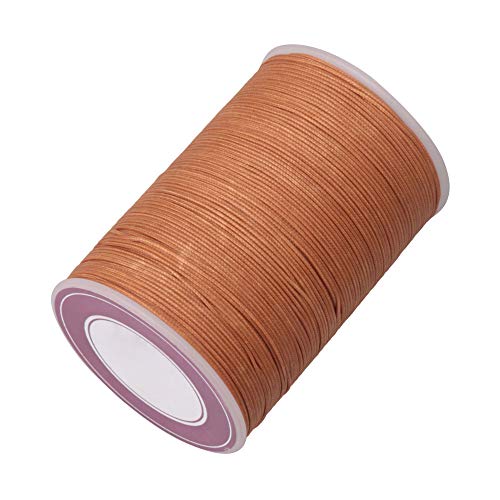 0.5mm 120m Polyester Waxed Line Leather Craft Sewing Wax Thread Cord for Braided Bracelets DIY Accessories or Leather Sewing(Light Brown)