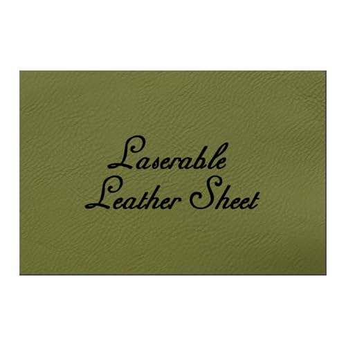 HARFINGTON Laserable Leather Sheets 18" x 12" x 0.04" Non-Adhesive Engraving Leatherette Sheets Laserable Leather Hat Patch for DIY Caps Jackets Backpacks Clothing, Olive Green/Black - color: Olive Green/Black