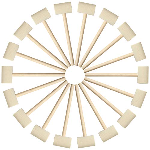 MIHEY 18 Pcs Mini Wooden Hammer Creative Pounding Educational Mallet