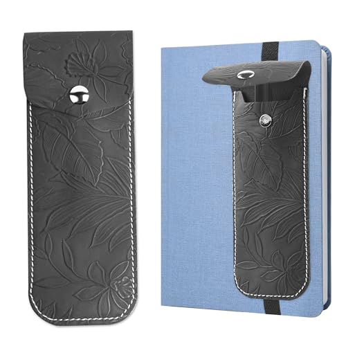 Adjustable Elastic Band Pen Holder for Notebooks, Pen Sleeve Pouch for Journals, Pencil Holder, Bible Planner Accessories, Cute Pencil Case(1-Black) - color: 1-Black