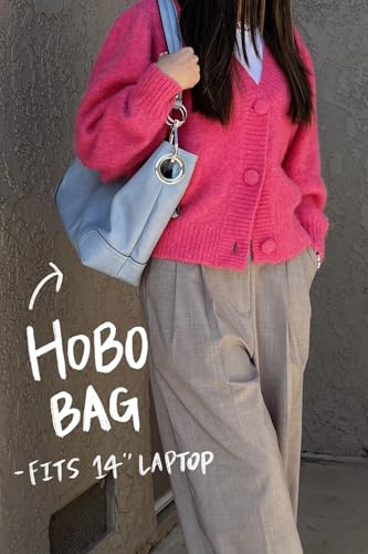 Hobo Shoulder Bag with Big Snap Hook Hardware - color: Mustard