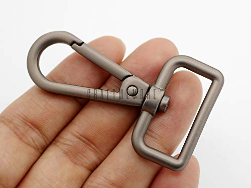 CRAFTMEMORE Matte Black Snap Hook Swivel Lobster Clasps Metal Push Gate Purse Clip Accessories SC21 (1 1/4 Inches, 2 Pack) - size: 1 1/4 Inches