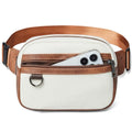Leresas 2L Fanny Packs for Women Everywhere Belt Bag Chic Waist Pack Bag Crossbody Purse Faux Leather Travel Cycling Beige - color: Beige