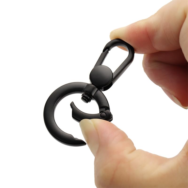 2pcs Double Opening Snap Hooks,Push Gate Snap Hook Metal Swivel Lobster Claw Clasp Purse,Backpack,Bag Strap,Keyring,Phone case (Matte Black) - color: Matte Black