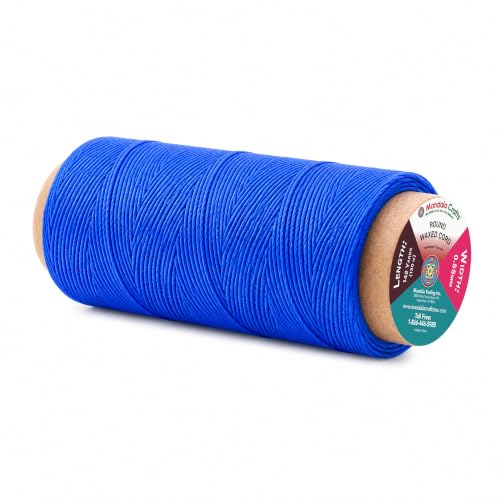Mandala Crafts 130M 0.55mm Blue Round Waxed Thread for Leather Sewing - color: Blue, size: Round 0.55mm 142 Yards 130M