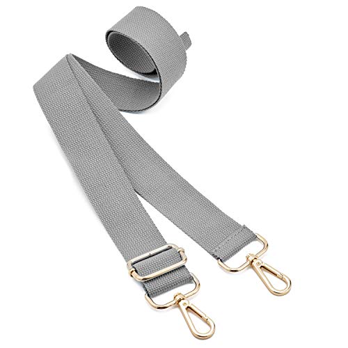 DEVPSISR Wide Shoulder Purse Strap Replacement Adjustable Belt Canvas Bag Crossbody Handbag - color: Gray