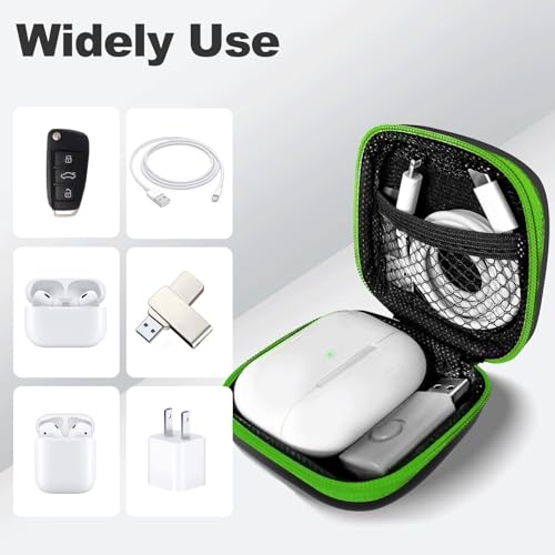 2Pack Square Earbud Case Portable EVA Carrying Case Storage Bag Cell Phone Accessories Organizer with Carabiner for Earphone, Earbud, Earpieces, SD Memory Card, Camera Chips-Purple/Green - color: A3-Purple/Green