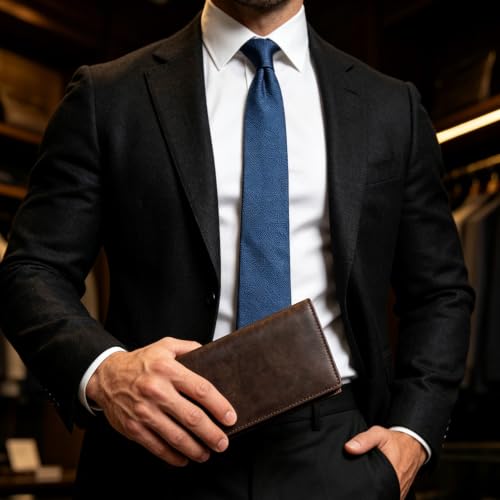 Vintage Genuine Leather Long Wallet for Men Women - color: 30-Dark Brown