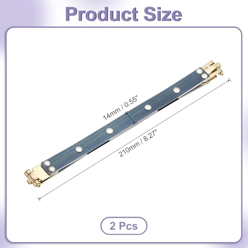 uxcell Metal Internal Flex Frames, 2 Pcs 8.27" x 0.55" Flex Frame Kiss Lock Clasp, Handbag Frame Hardware Accessories Bag Clip for DIY Clutch Coin Purse Handmade Sewing Making Craft - size: 8.27" x 0.55"