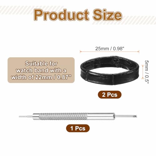 HARFINGTON Leather Watch Band Loops Replacement Watch Band Keeper Watch Strap Holder Retainer Wristwatch Strap Fastener Rings - color: Black, size: 20mm