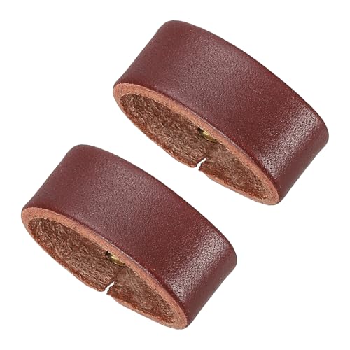 PATIKIL Leather Loop Keeper, Leather Loops Belt Keeper Loops Retainer Straps Replacement, - color: Reddish Brown, size: 0.9"/1"