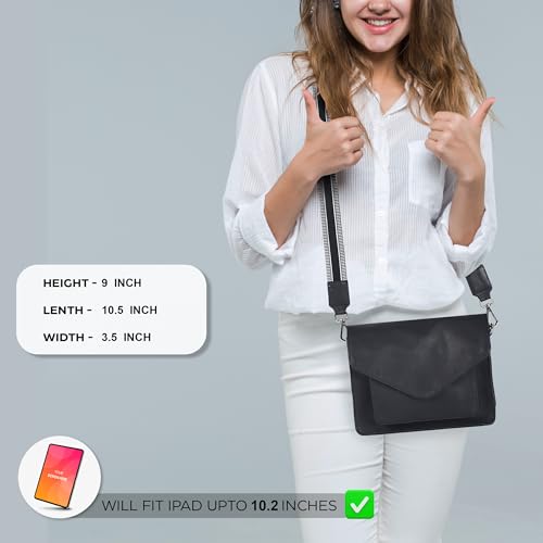 Ozora Genuine Leather Crossbody Purse for Women, Shoulder Bag - color: Black Ndm W2 Coin