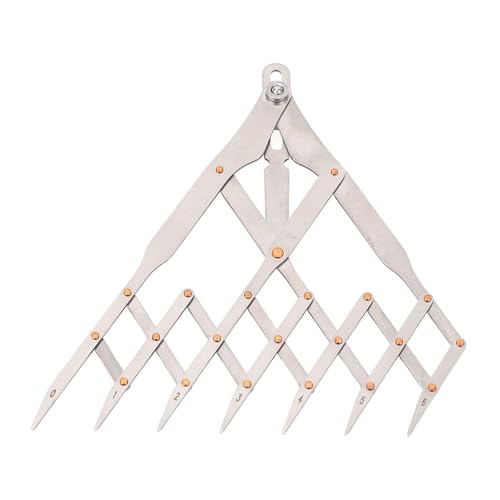 Equal Distance Measuring Ruler, Stainless Steel Equidistant Ruler, Equal Space Divider with 5 Teeth (No Lock) or 7 Teeth (with Lock) Leather Belt Sewing Gauge for Craft Pleat Button Spacing Grommet - size: 7 Teeth with Lock Function