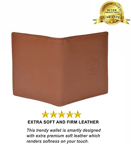 Leatherboss Slim Thin Leather Credit Card Id Mini Wallet Holder Bifold Driver's License Safe (Chocolate) - color: Chocolate