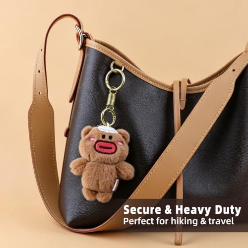 FENGWANGLI Zipper Clips Anti Theft, 6 Pcs Zipper Locks for Backpacks, Double Opening Antitheft Spring Carabiner Clasps for Travel Purse Luggage Suitcase Handbags Keys(Light Gold) - color: Light Gold Ring