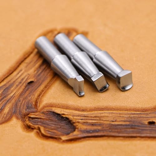Back Beveler Stamps Saddle Leather Stamping Tools Fit in 5.5mm Swivel Knife Attachment for Leathercraft Working Tool,3Pcs