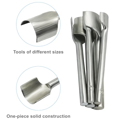 Jiozermi 7 Sizes Half-Round Leather Punch Cutter, Silver Iron Set | 10mm/15mm/20mm/25mm/30mm/35mm/40mm, Leather Arch Curve Punch, Belt End Cutter Tool, For Crafting Strap Belt Wallet Bag